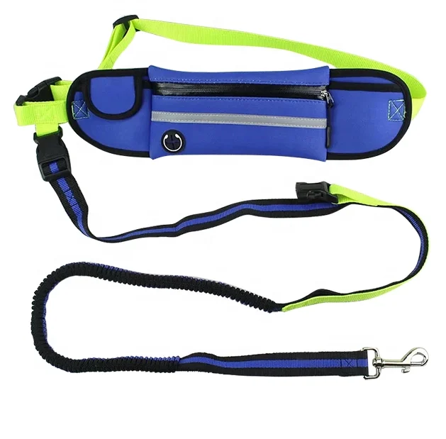 budgee Waterproof elastic with pocket nylon rope hands free adjustable retractable dog  leash