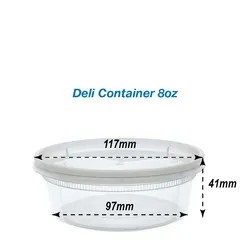 16 oz Plastic Deli Container With Lids For Food 8 oz Round Jars
