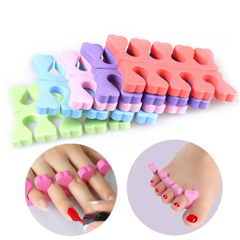 Factory Wholesale Professional Pedicure Toe Separators Soft Foam Bulk Nail Salon Finger Dividers EVA Toe Separator