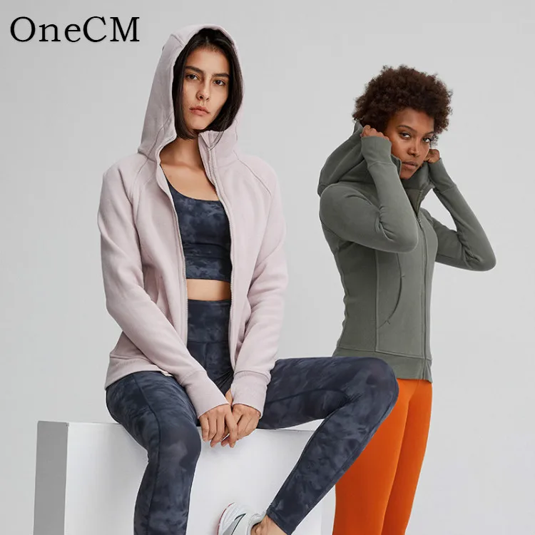 
Women Sport Jacket Long Sleeve Workout Sweatshirts Full Zip Yoga Running Jacket hoodies with Thumb Holes 