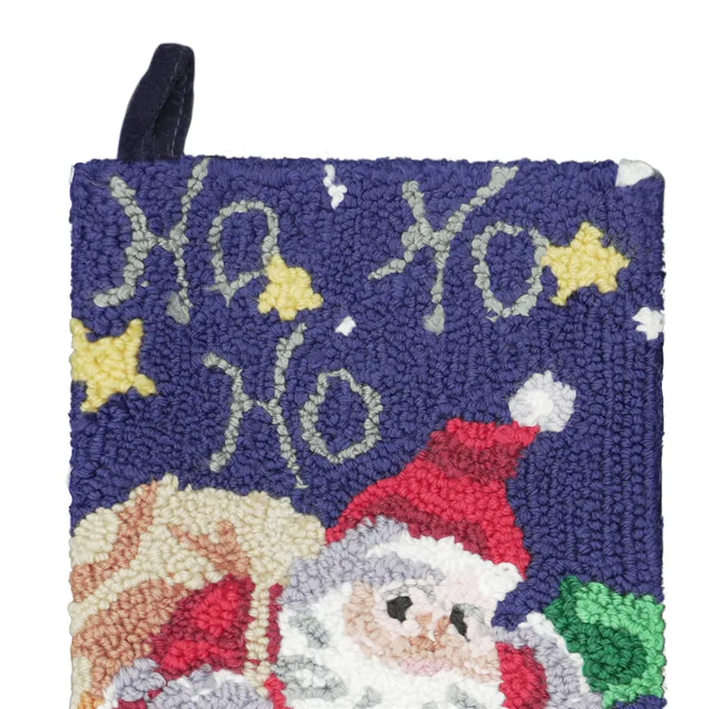 Newly Designed 100% Velvet Blue Santa Claus Holiday Decoration needlepoint Christmas Stockings