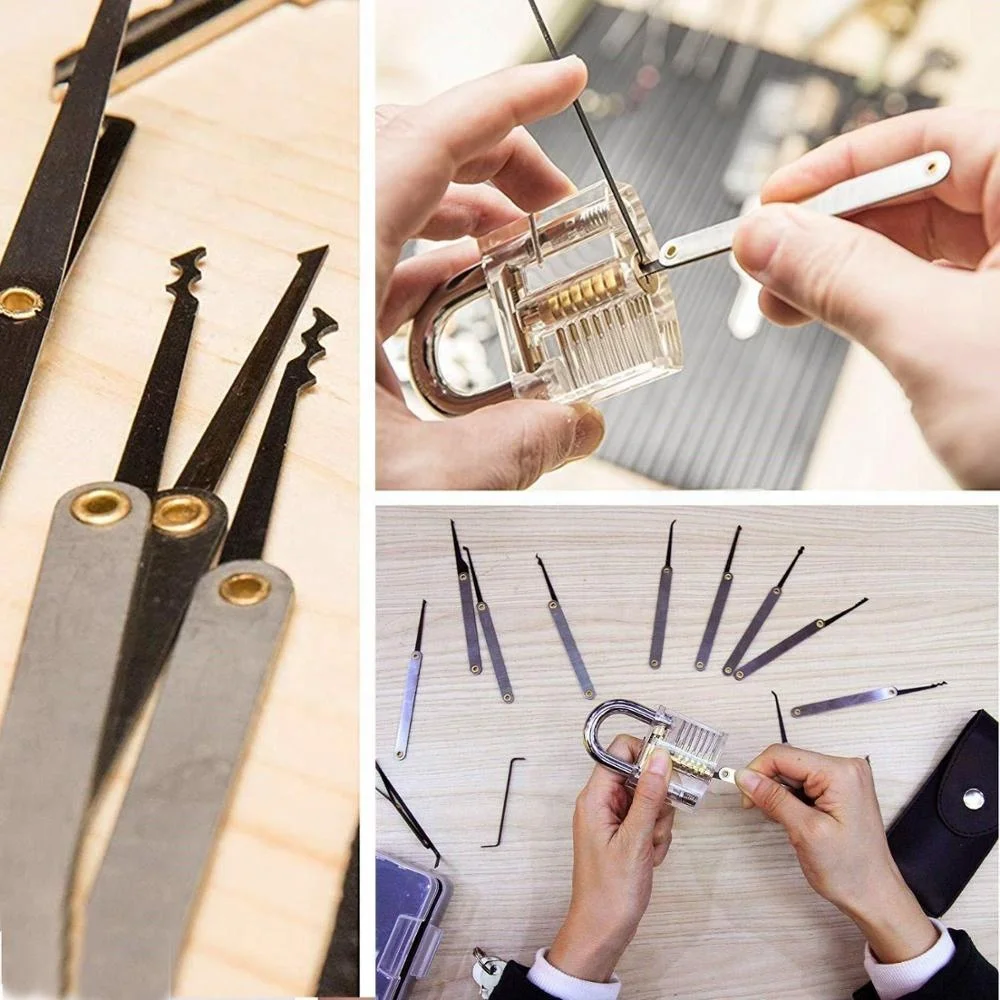 Amazon Professional Locksmith 26pcs Practice Tool Lock Pick Set Multitool Training Supplies 3 Locks Case Padlock Dimple Lock Kit