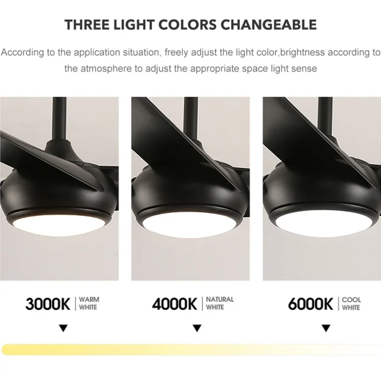 Hot Sale Retro 52 inch Black White Pure Copper Dc Motor Bldc Remote Control Modern Silent Ceiling Fan