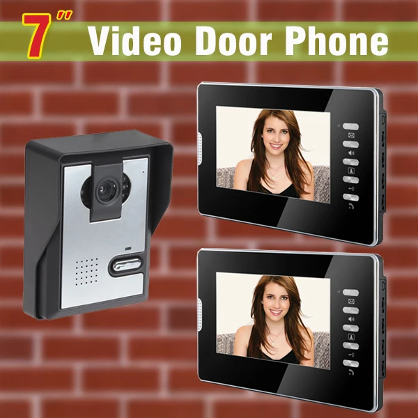 Easy Install Wired Doorbell with Camera 7 inch Villa Ring Camera 4 Wire Door Lock and Door Intercom 1V2