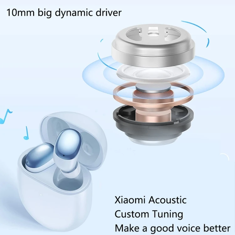 Free Barcode Service Original Xiaomi Redmi Buds 4 True Wireless Earphone 30h Long Battery Life Earbuds