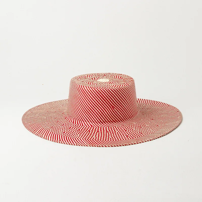 Ladies summer pink one piece cheap wholesale straw fedora hat