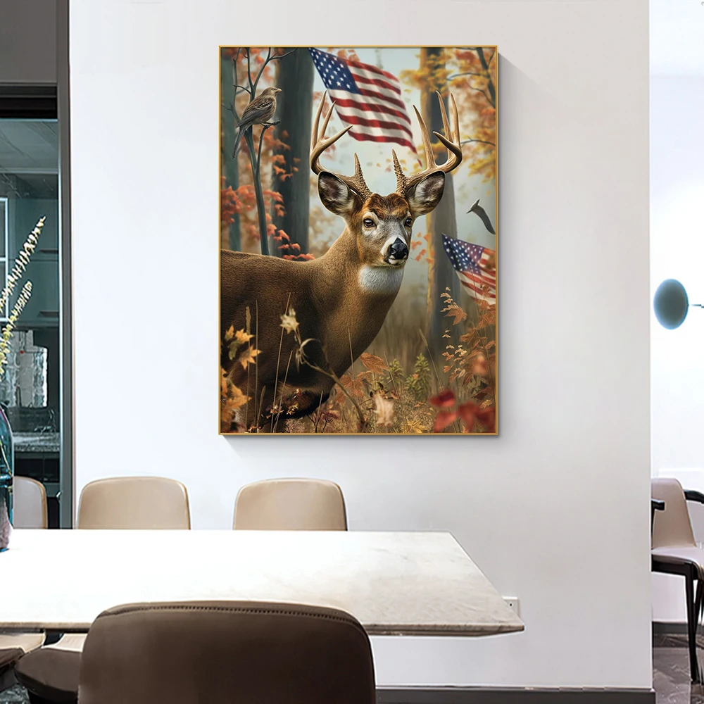 Canvas wall art Living Room large wall decoration Office stretch canvas print painting elk picture art Hotel wall decoration