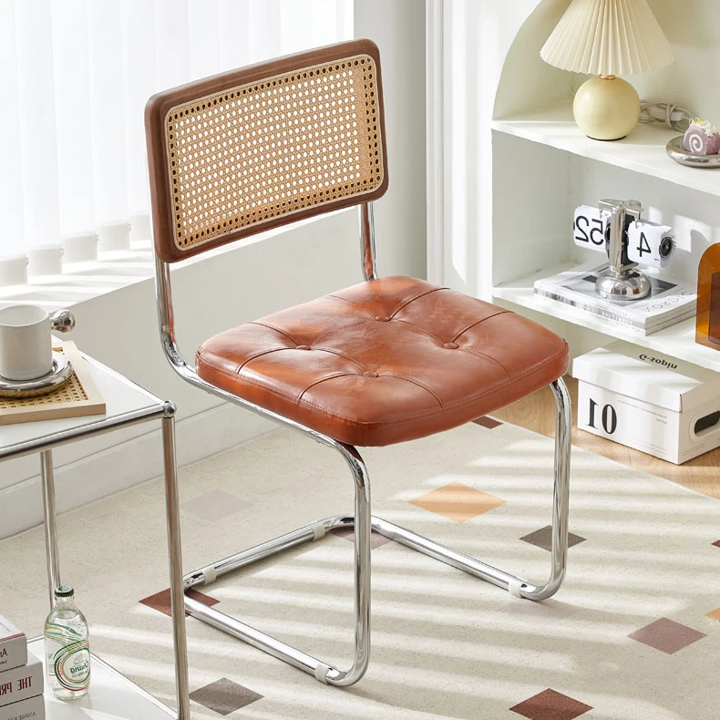 Hot Sell Batches Of True Rattan Solid Wooded Padded Seat Dining Chairs Manufacturers