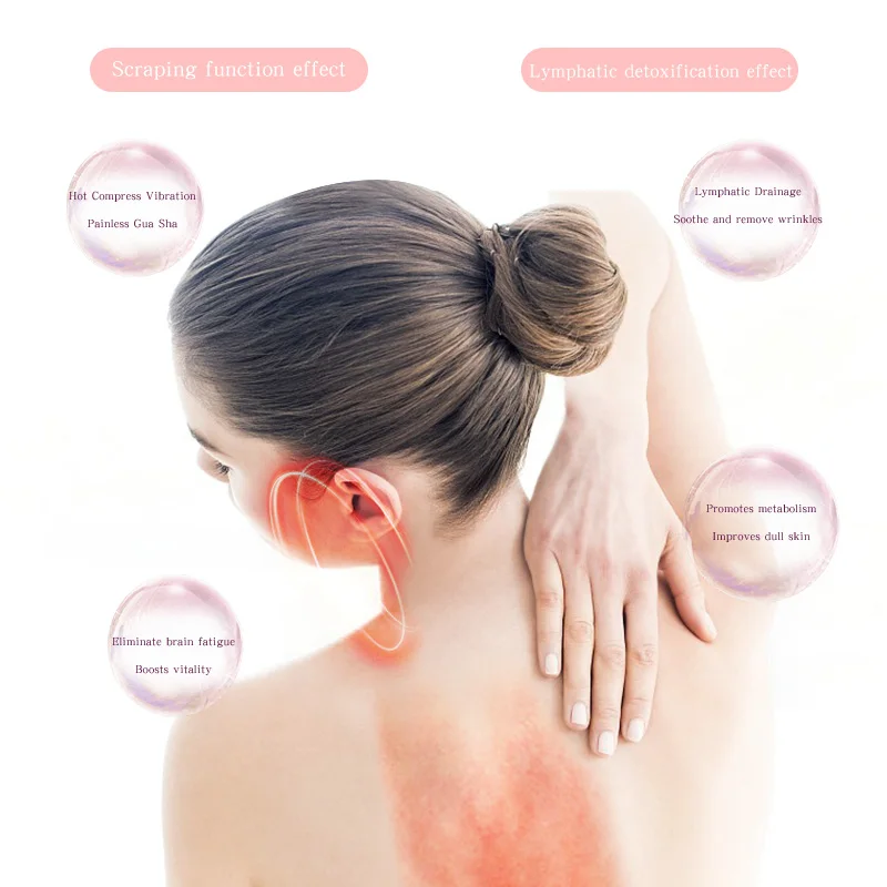 EMS gua sha instrument electric gua sha red light face massager gua sha body tool With heated colourful vibration function