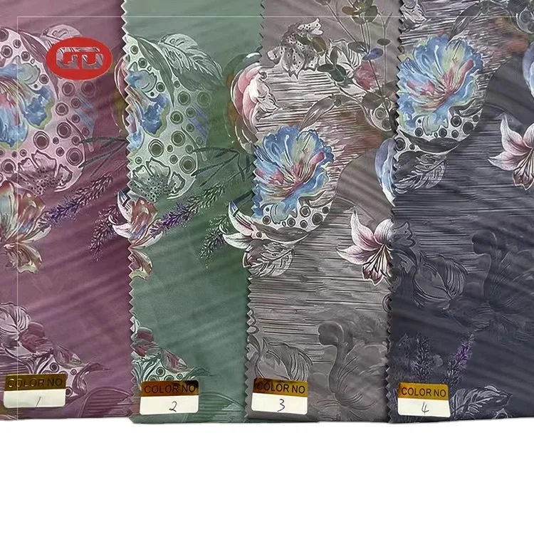 Hot sale satin fabric digital printing 100% polyester ladies dress fabric woven fabric for dress