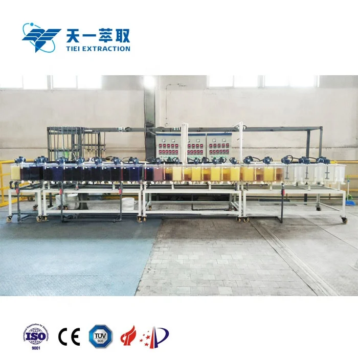 Extraction of niobium mixer-settler with solvent recovery and metal recovery equipment