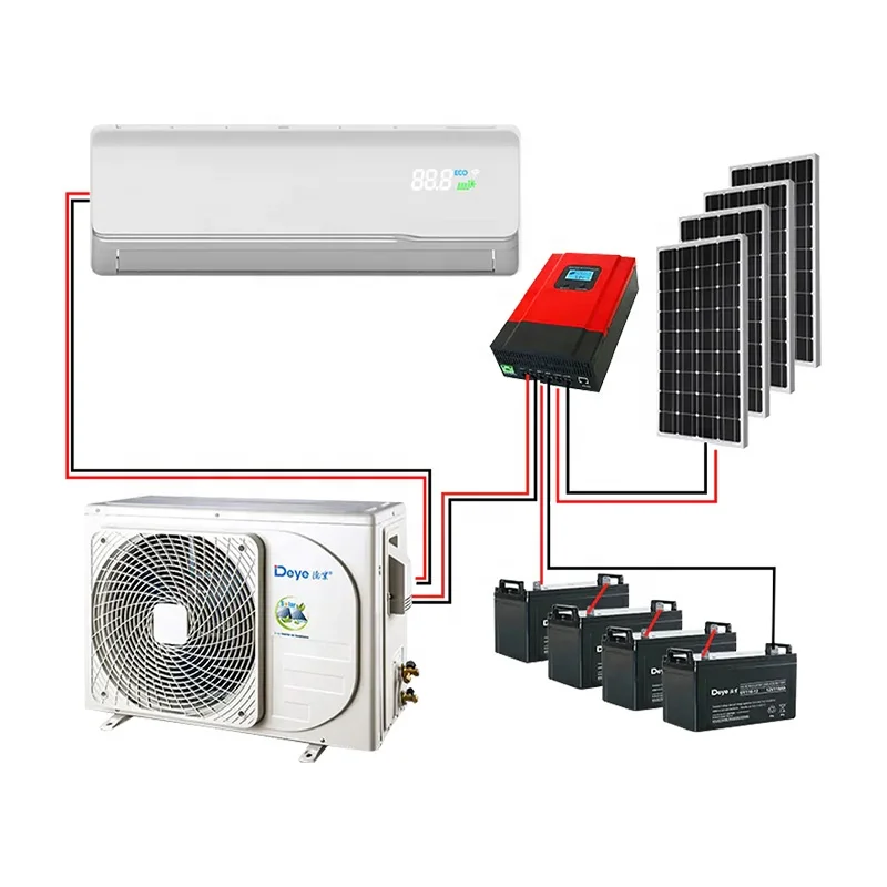 2024 Hot Sales Ac Dc Solar Powered Hybrid Air Conditioner 9000BTU 12000BTU Solar Panel Generator to Run Off Grid Air Conditioner
