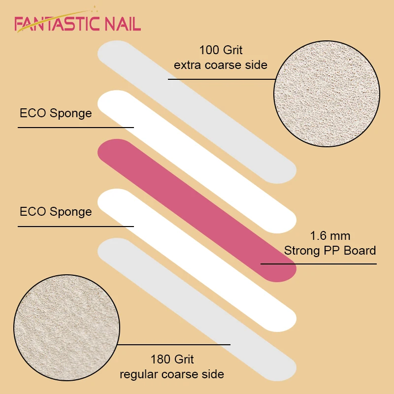 Personalized Custom Half Moon Shape Zebra Emery 80/100/180/240 Grit Nail File Professional