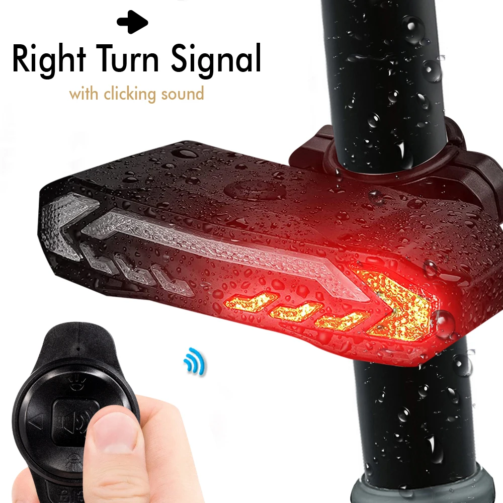 Factory Wholesale Wireless Remote Control Back Light Bicycle Rear Tail Light USB Charging Bike Turn Signal Safety Warning Light