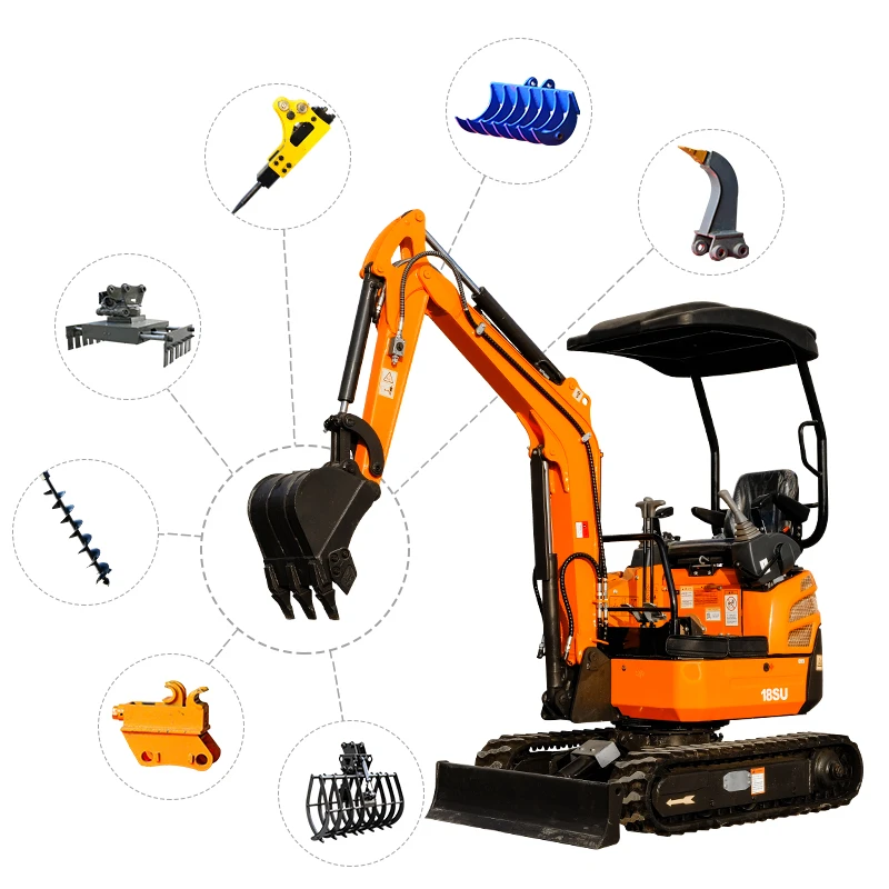 China Mini excavator Windstorm mini bagger with swing boom small digger crawler excavator 1ton 2 ton new bagger for sale