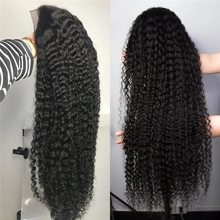 EB 13x6 Raw Indian Lace Frontal Human Hair Wig ,Glueless HD Full Lace Frontal Wigs, Brazilian Straight Curly Wig For Black Women