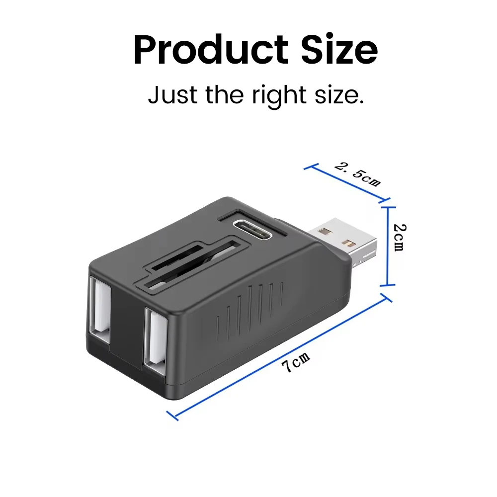 7-in-1 USB 2.0 HUB USB Type C Splitter Micro SD TF Memory Card Reader Extender Docking Station Hub 2.0 Converter for PC Laptop