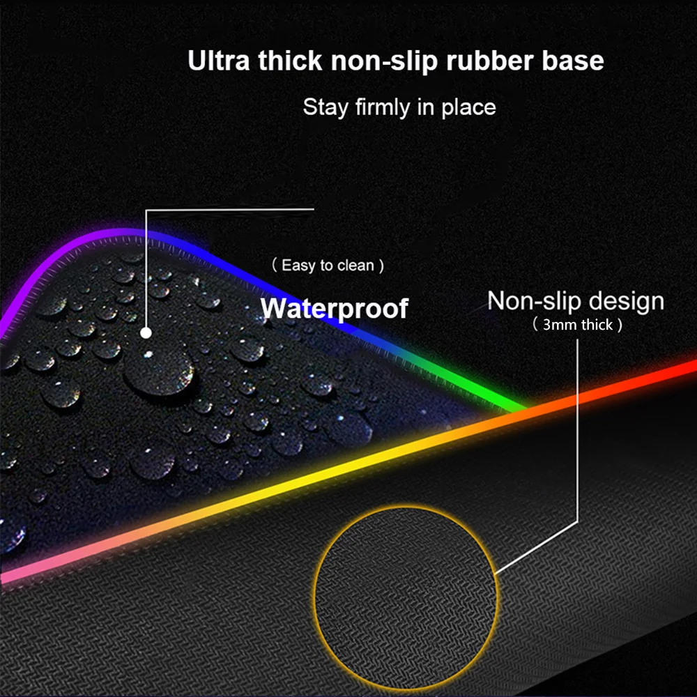  Беспроводной коврик для мыши с зарядным устройством Удлиненный rgb индивидуальный 3xl чистый
