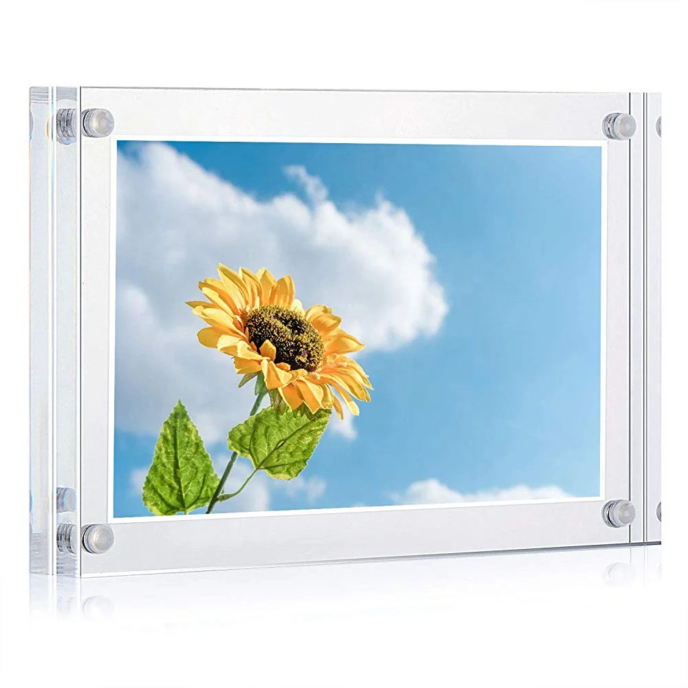 Настольная свободно стоящая акриловая магнитная фоторамка/фоторамка в виде подсолнуха