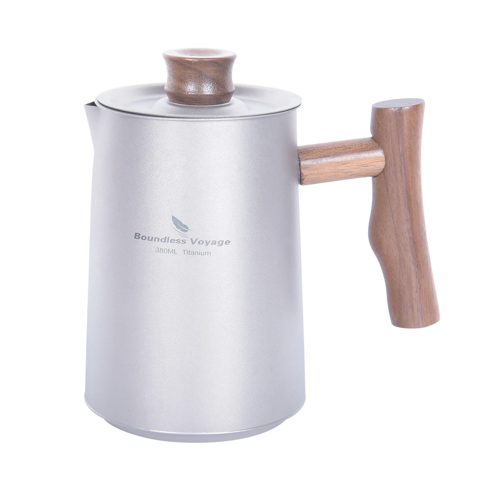 Boundless Voyage Pure Titanium Tea kettle 380ML Coffee Cup  Tea Pot For Outdoor Camping Lightweight  Mug with Lid