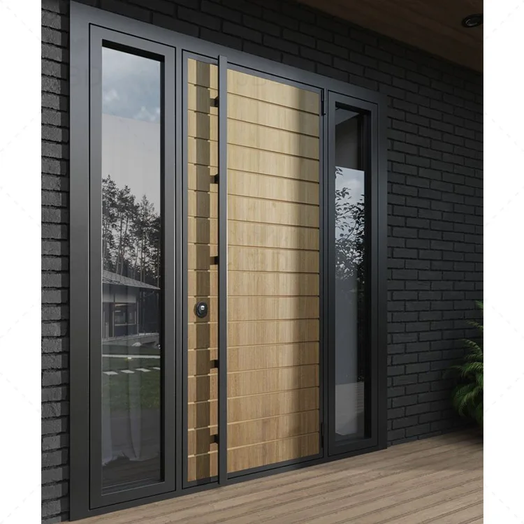Luxury Design Stainless Steel Entrance Door Exterior Security Front Aluminum Pivot