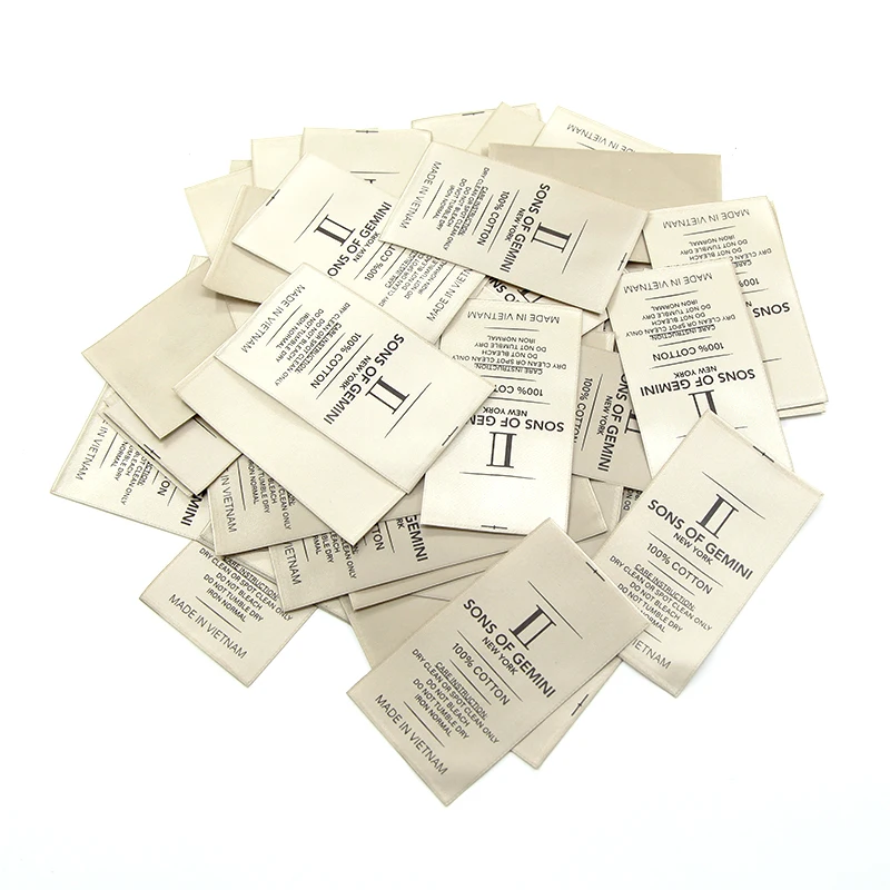 Silk And Satin Clothing High-End Woven Edges Customized Printed Labels Simple Double-Sided Rolled Labels