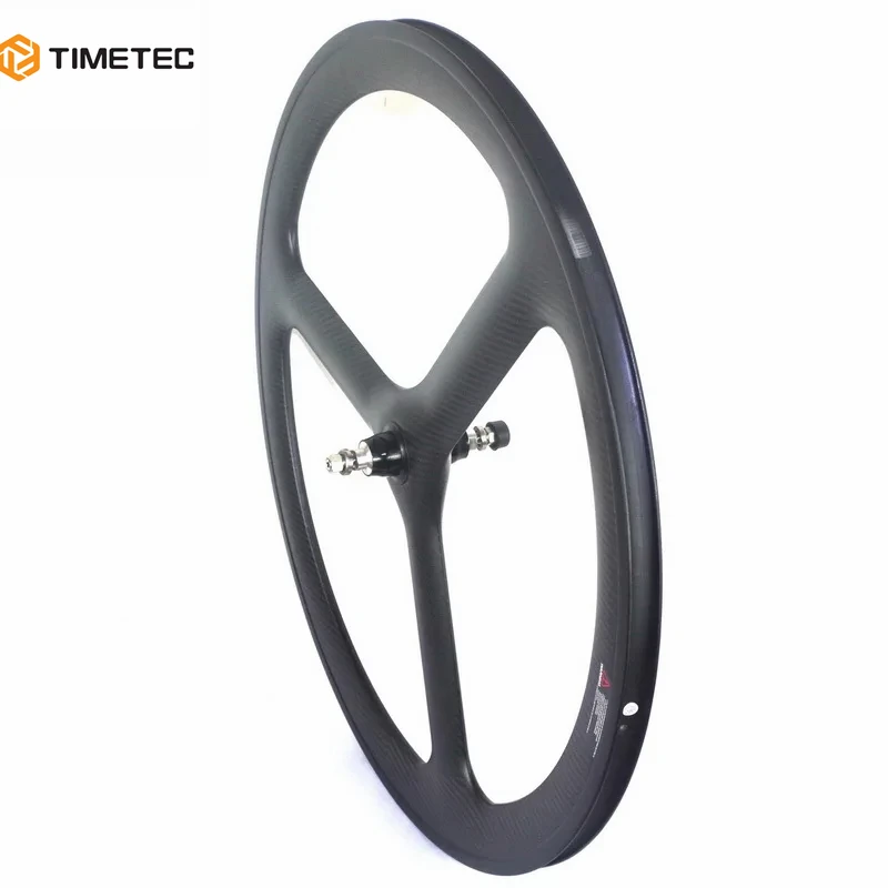 700C Carbon Track Wheelset Front 3(Tri) Spoke Rear Wheels 50mm  60mm 88mm Clincher Tubular Fixed Gear Single Speed Bike