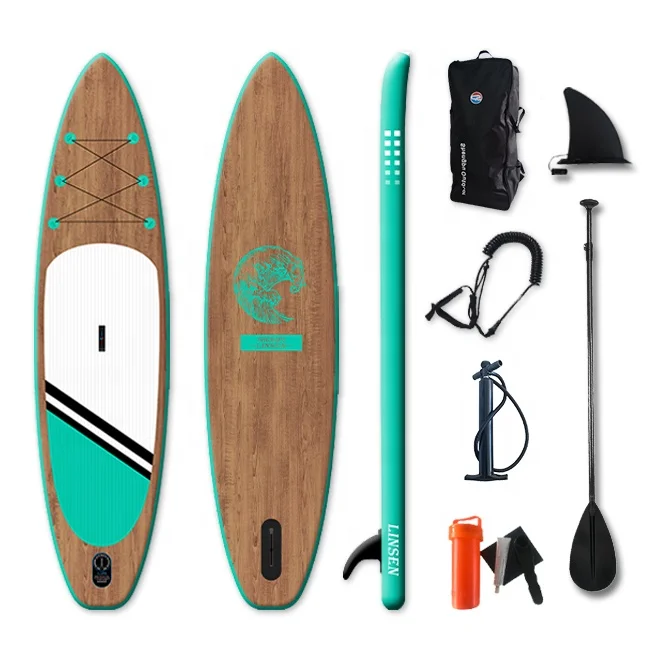 Inflatable Stand Up Paddle Board Ultra Wood Sup Non Slip Deck With Paddle Pump Backpack Leash Waterproof
