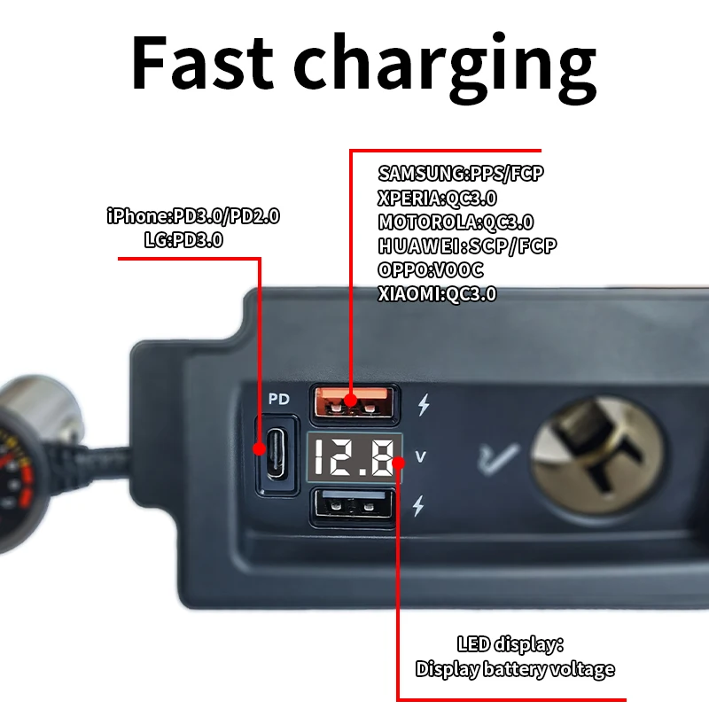 Suitable for Honda Accord 08-13 car charger QC3.0 mobile phone PD fast charge USB cigarette lighter modified car charger