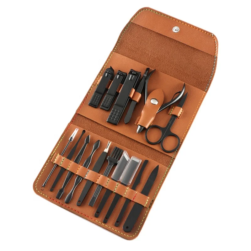 HYF 2023 New product Portable Stainless Steel Nail Clippers Set Nail Tools Manicure Pedicure Set Of 7-18 Pieces Nail Clippers