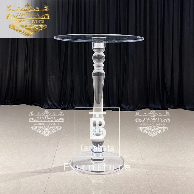 Transparent Round High Acrylic Bar Table Furniture For Wedding Party