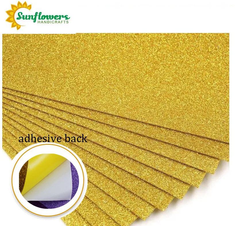 
2mm Self Adhesive Silver Color Glitter EVA Foam Paper Sheets Eva kids craft for craft Projects 