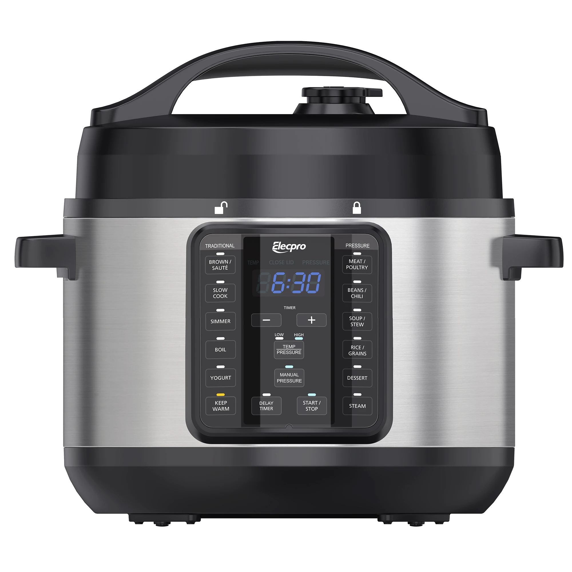 10 in 1 Multifunctional LED Display 4 Quart 4L capacity Non-Stick Stainless Steel 60kPa Household Electric Pressure Cooker