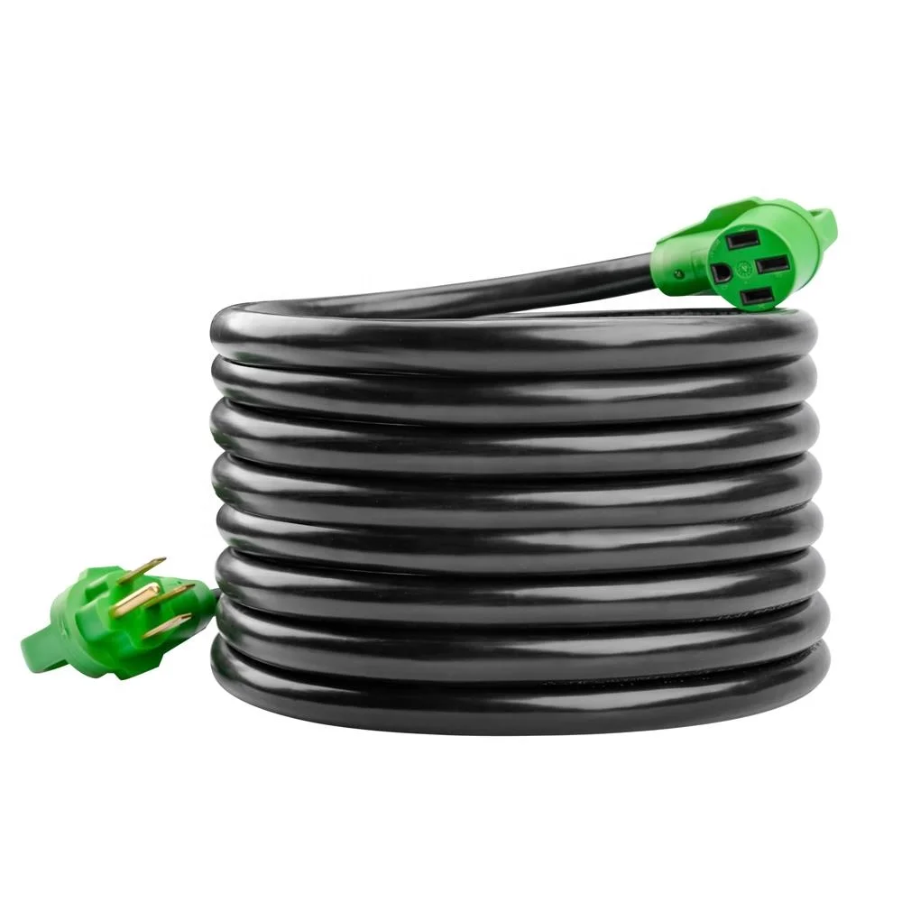 632 50 Amp 125/250V RV/EV Power Outlet Box NEMA 14-50R Receptacle Panel with 50FT 50A Power Extension Cord NEMA 14-50P/14-50R