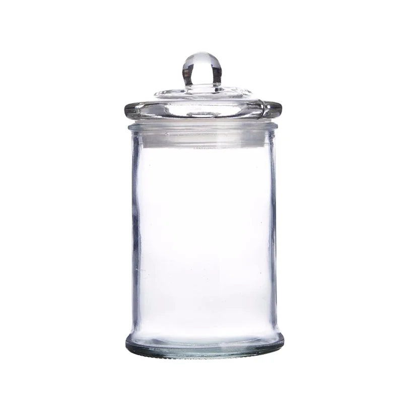 Glass candle holder storage jar with airtight lid glass tea sugar coffee jar