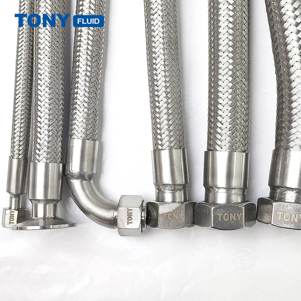 Heat Resistant Stainless Steel Braided Steam Gas Hose High Pressure Flexible Metal Hose Pipe