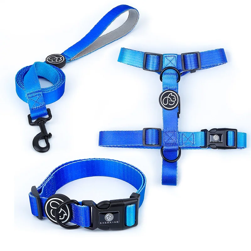 R gradient color high quality dog collar nylon leash and adjustable harness set bravecto for pets