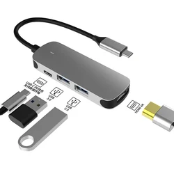 Портативный PD 3,0 USB C концентратора ключ USB порт зарядное устройство PD SD/TF док-станция для ноутбука