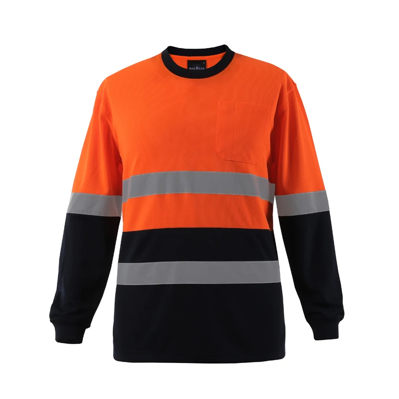 Hi Vis Polo Shirts Roadway Night Reflective Long Sleeve Shirt Safety Polo Reflective Safety Clothing
