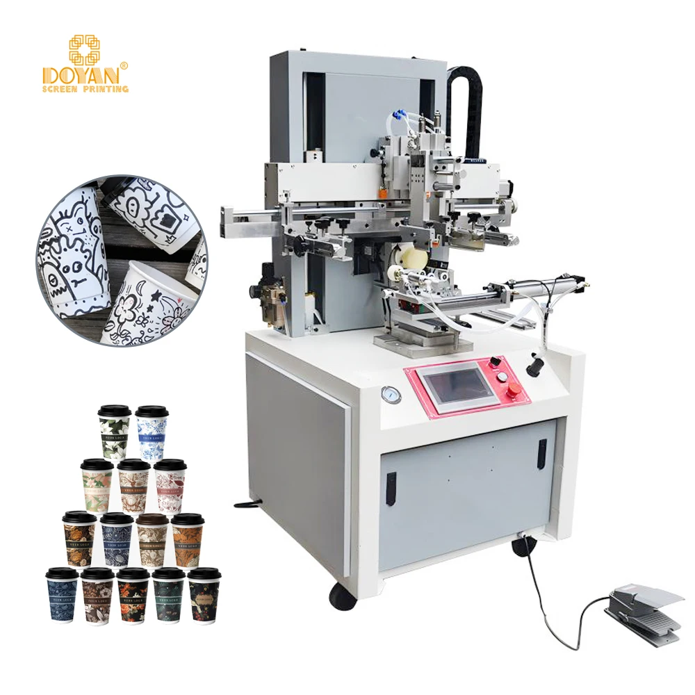 Doyan  cup printing new upgrade! Doyan multiple color paper cup screen printing machine for quick customization