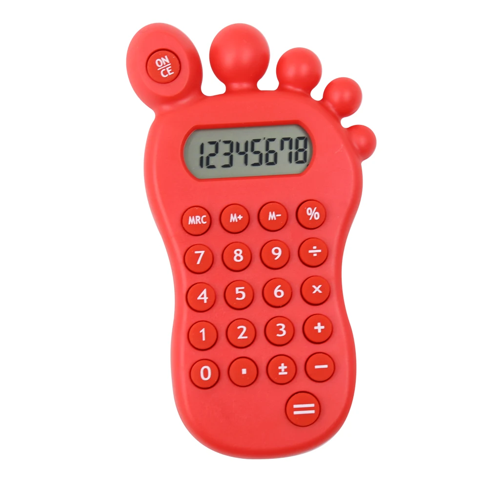 
Wholesale Small Size Kids Love 8 Digit Cute Foot Shape Pocket Calculator With Maze Game 