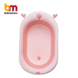 Portable Collapsible Silicone Baby Foldable Tub Bathtub With Cushion