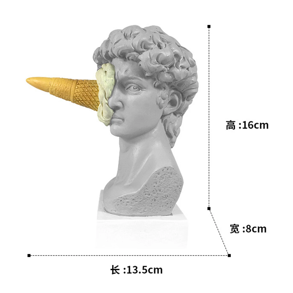 Folk Art Resin Crafts modern greek sculpture ice cream david resin ornament Famous figure statue Home Decor For Gifts