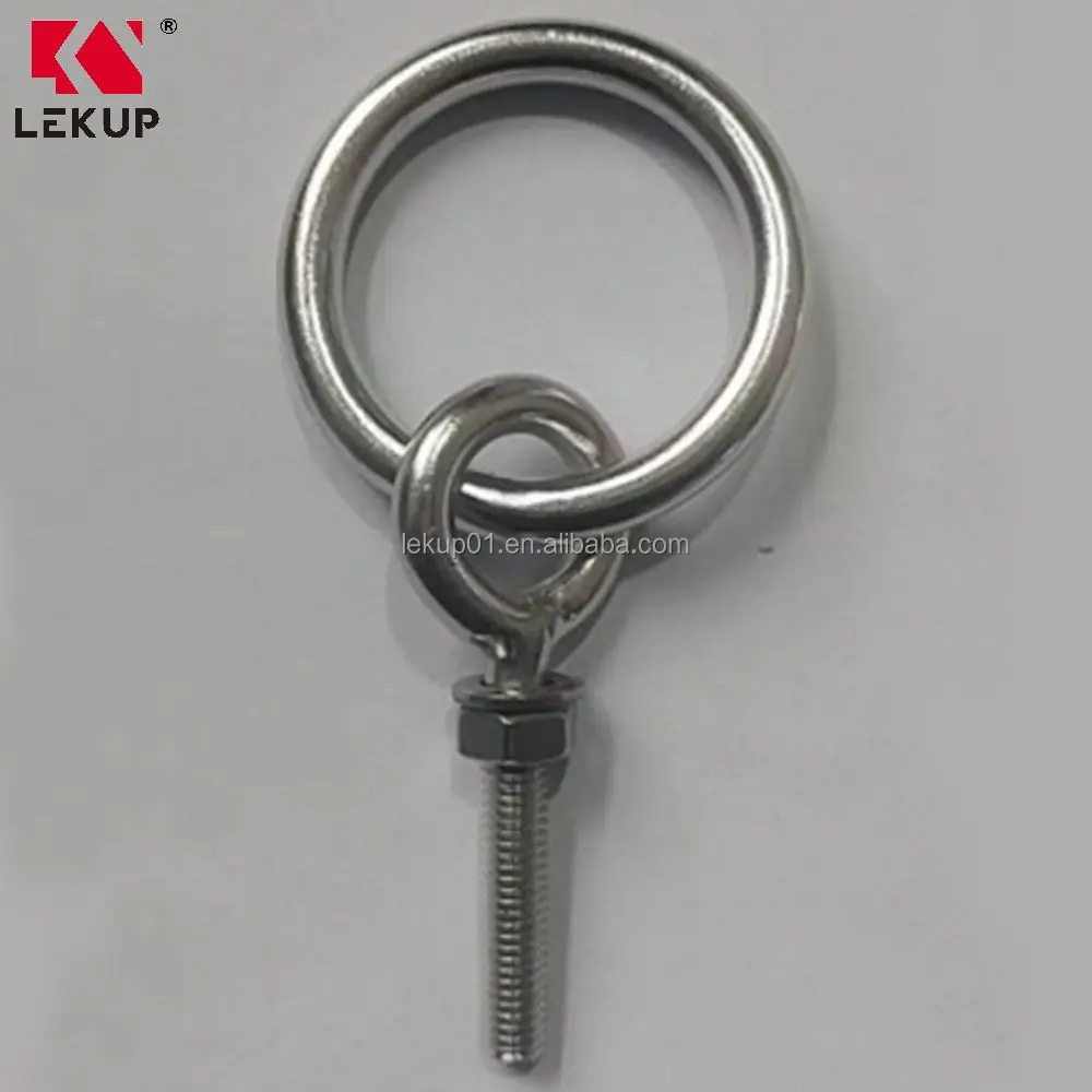 Heavy Duty Eye Bolt Lifting Eyebolt 316 Stainless Steel Welded Eye Bolt with Ring and Nuts M12*200mm Eye Ring Bolt