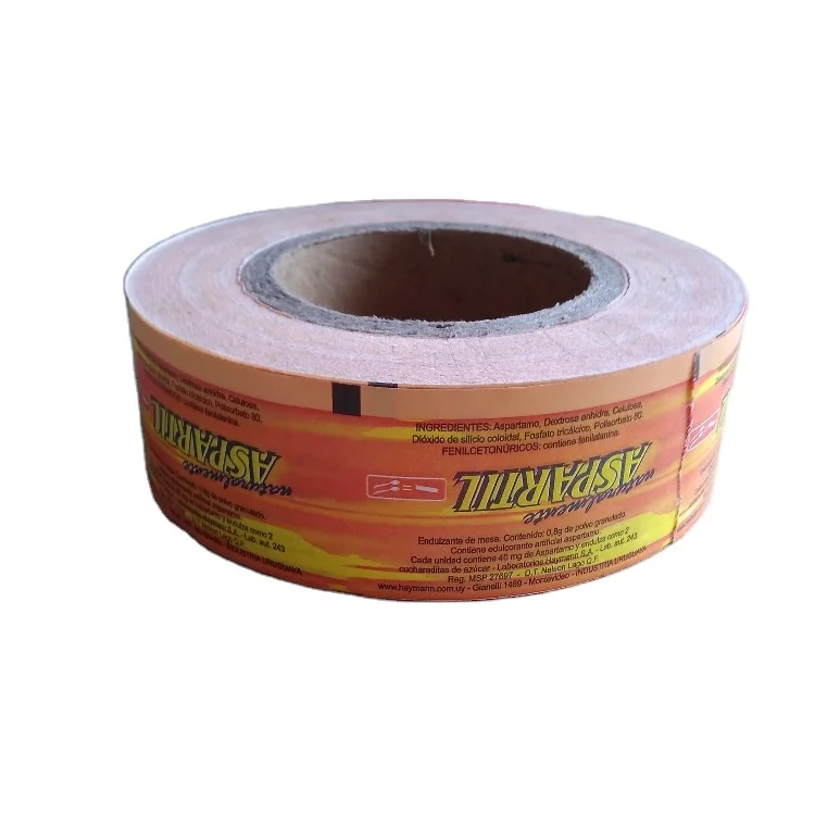 
food grade pe coated paper pack sugar in sachets, paper roll for packing sugar 