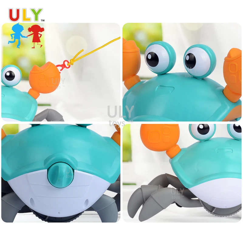 Tiktok Cute Cartoon Animal Crab Classic Baby Water Beach Toy Floating Pulling Clockwork Kids Beach Swimming Pool Bath Toys