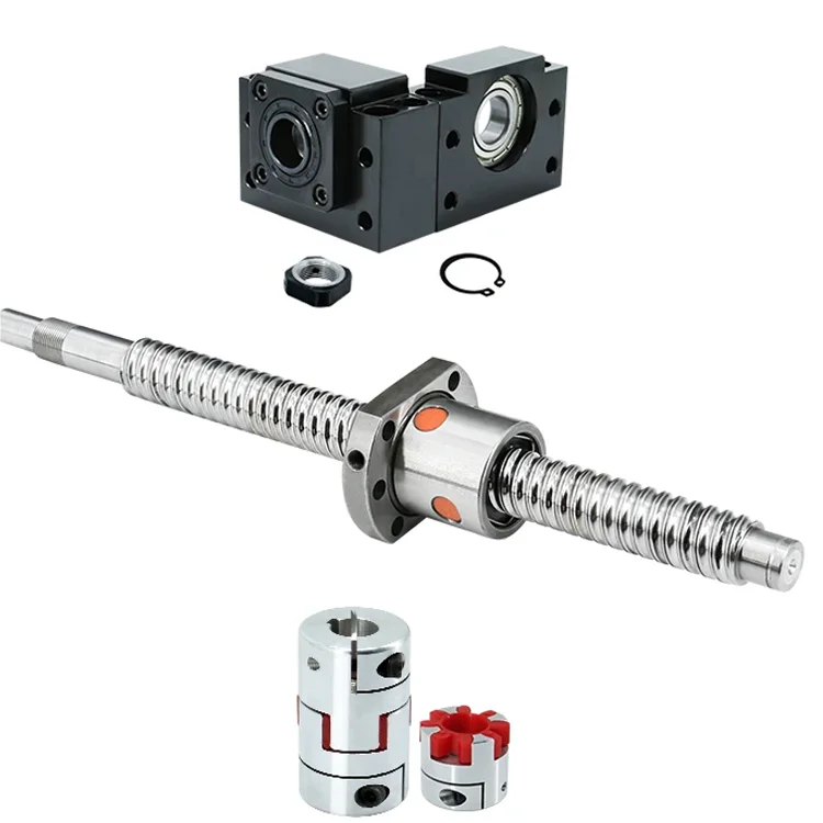 China ball screws DFU1605 DFU2005 DFU2505 customized length ball screw with double nuts for CNC Machine