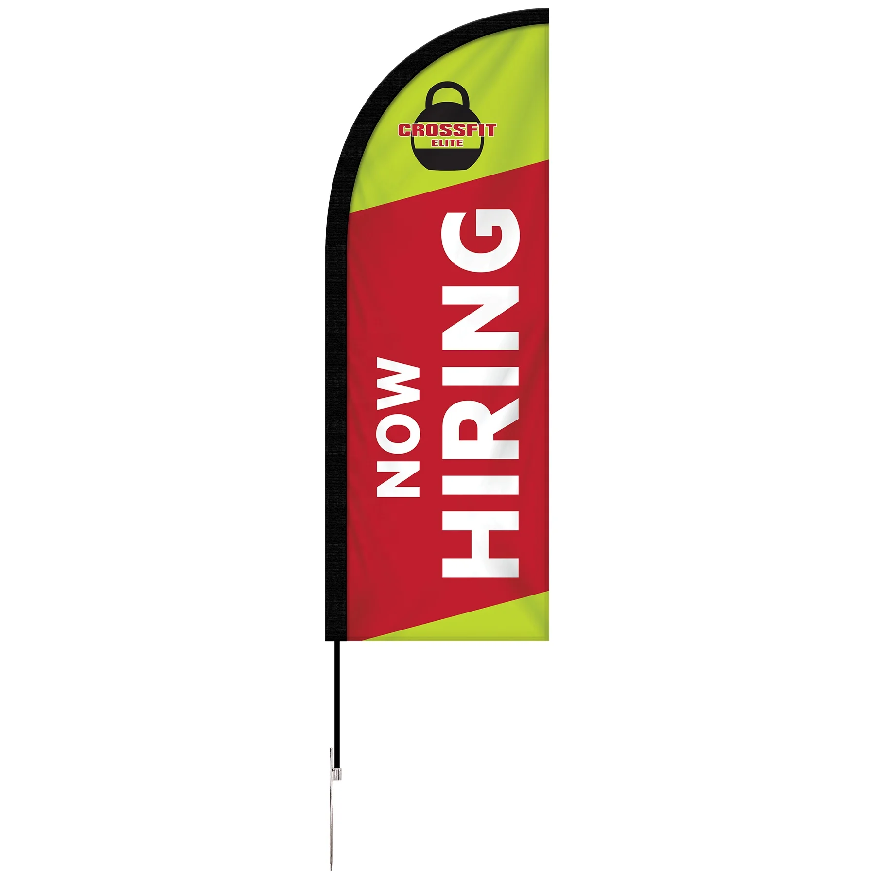 Outdoor Ground Spike Beach Flags 5m Fiberglass High Quality Strong Flagpole Feather Flag for Advertising Events