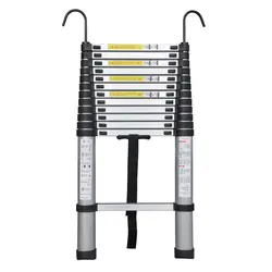 EN131 Telescopic adjustable attic escape ladder with hooks easy to install