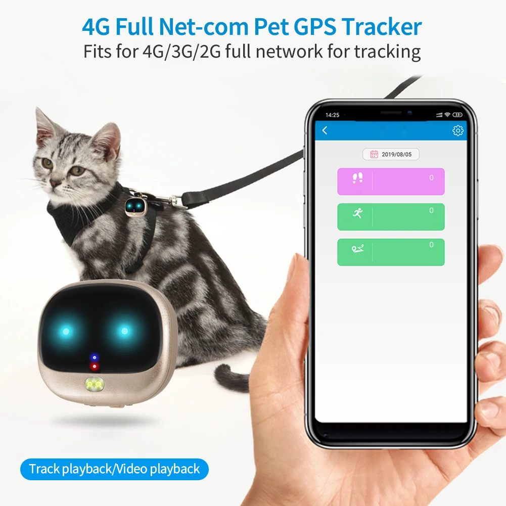 IP67 водонепроницаемый мини 4G LTE ошейник для домашних животных GPS локатор голосового положения в режиме реального времени SIM-карты смарт-Hound кошка собака трекер